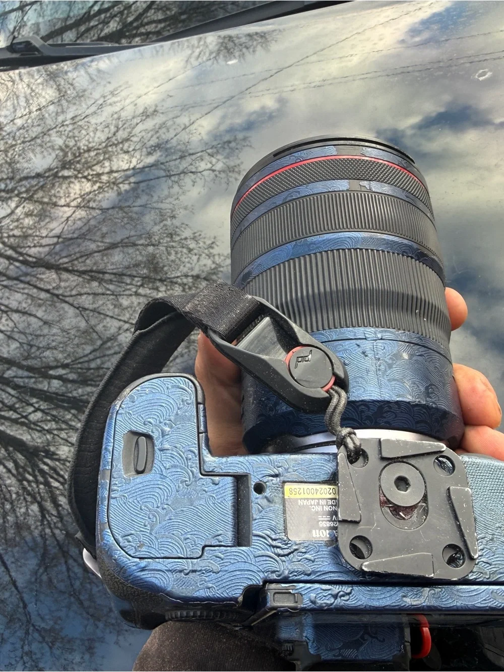 Canon EOS DSLR Camera in Blue Patterned Skin